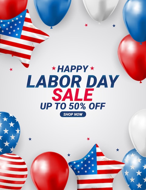 Happy USA Labor Day Sale poster background. Vector illustration