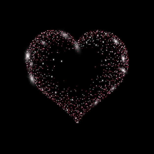 Happy Valentine Day Beautiful Heart, Shiny Glitter Heart Design