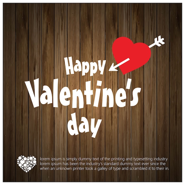 Happy Valentine Day Wood Background