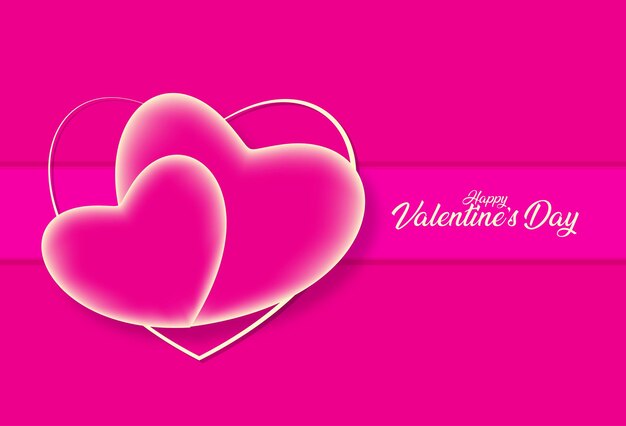 Happy Valentine's day background Love in pink with cute elements