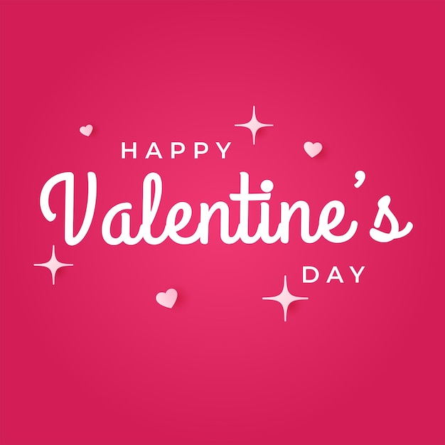 Happy valentine's day background text and lettering on pink gradient background