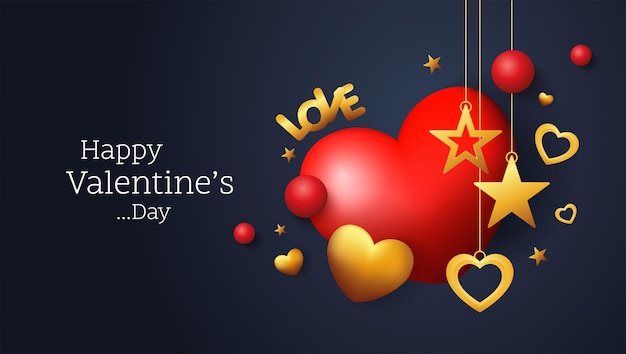 Happy valentine's day banner design. vector illustration