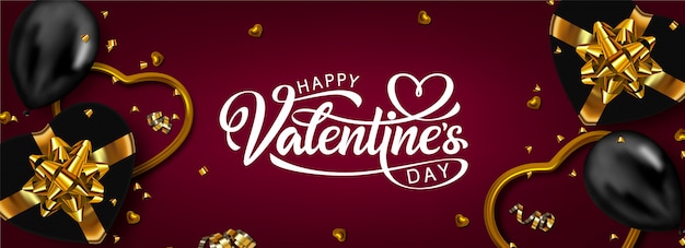 Happy Valentine's day banner design.