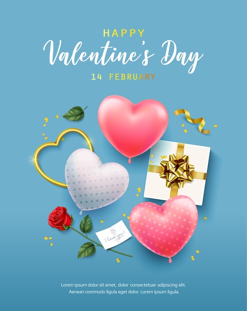 Happy Valentine's Day Banner, flyer, poster, greeting card