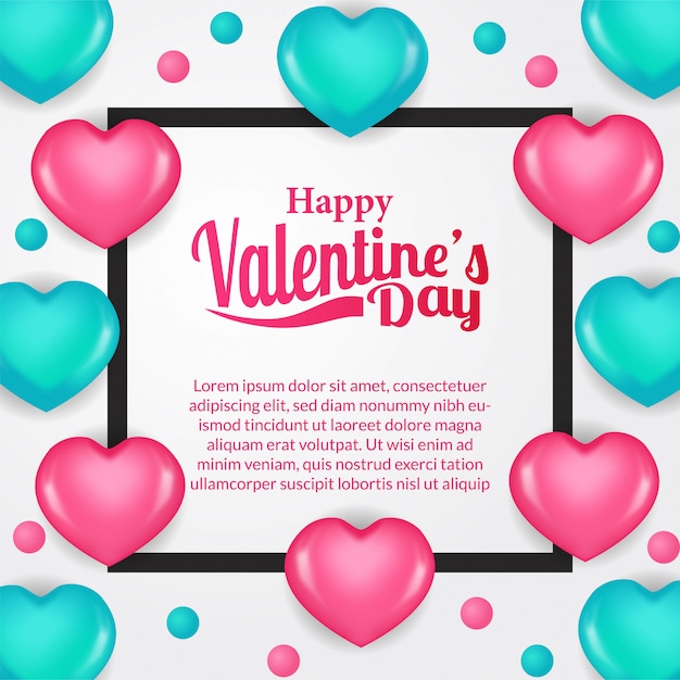 Happy valentine's day banner template