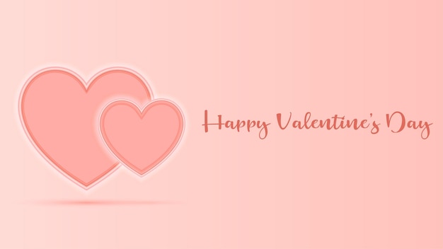 Happy valentine's day banner vector illustration created with simple heart shape objects.