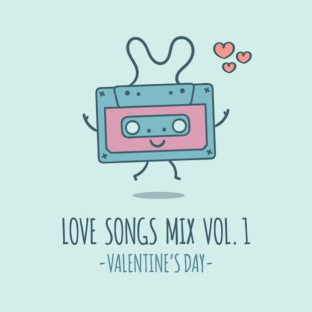 Happy Valentine's Day Cassette Music Card