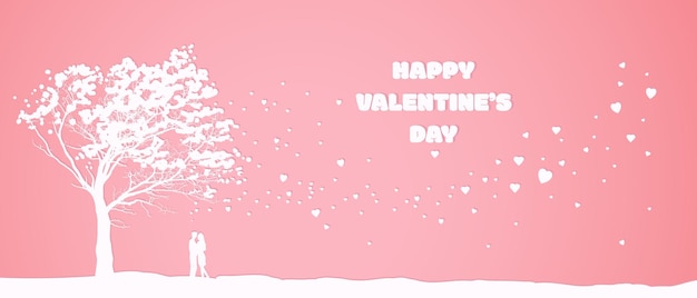 Happy Valentine's Day couples in love, date concept, romantic background banner, card, header