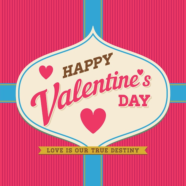 Happy Valentine's Day Hand Lettering Typographical Background