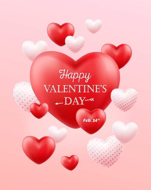 Happy Valentine's Day. Holiday banner, flyer, poster, greeting card, cover.