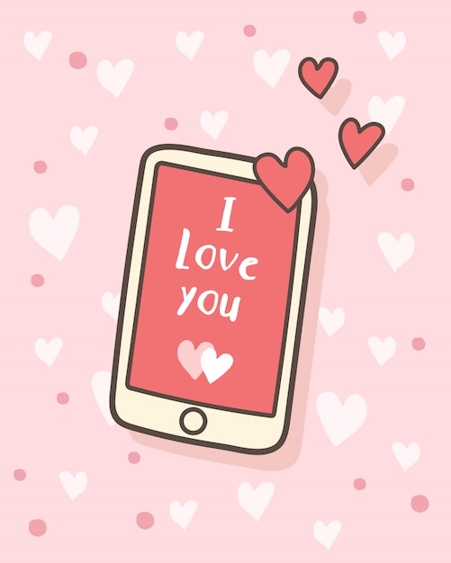 Happy Valentine's Day I love you message on smartphone