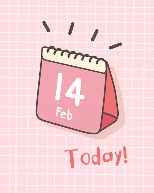 Happy Valentine's Day isometric calendar