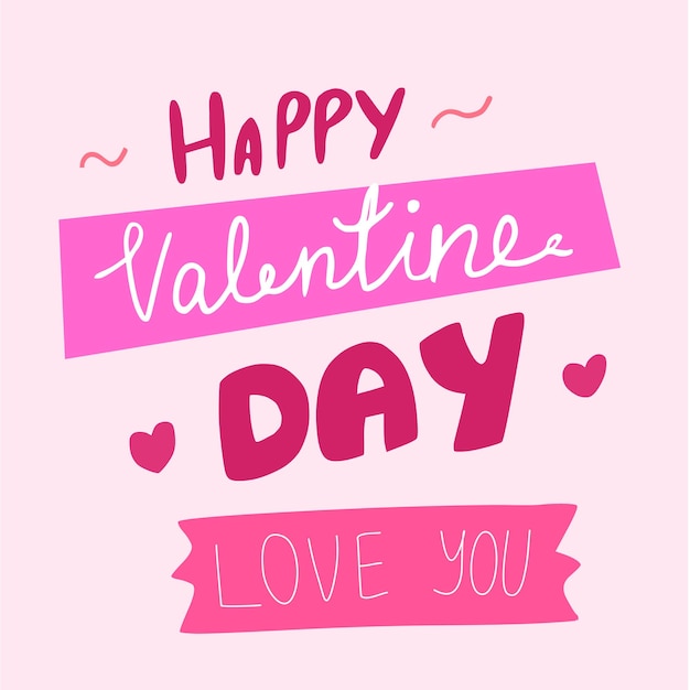 happy valentine's day lettering print for printing