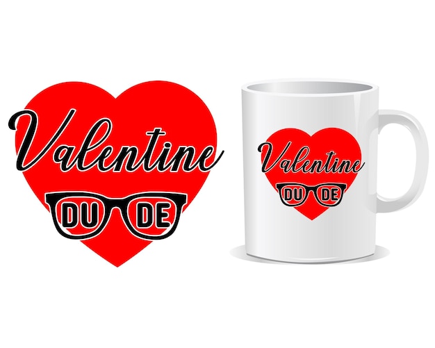 Vector happy valentine's day quotes mug design vector