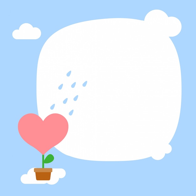 Happy valentine's day,rain on the plant of heart flower