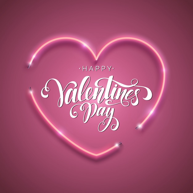 Happy Valentine's Day script lettering inscription.