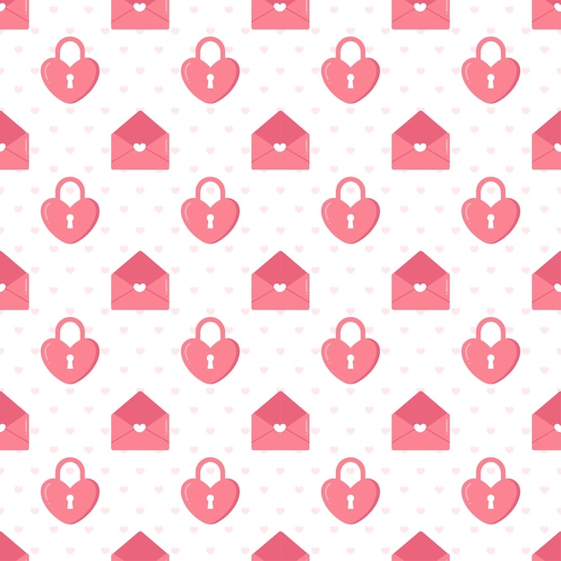 Happy Valentine's Day Seamless Pattern Design with Decoration in Template Hand Drawn Illustration