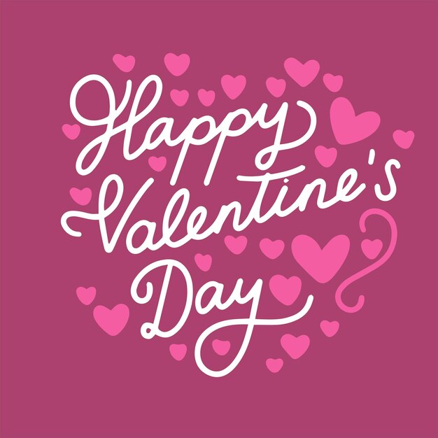 Happy Valentine's Day text banner Handwriting text Happy Valentine's Day Square holiday banner