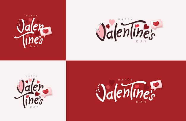 Happy Valentine's Day typography banner