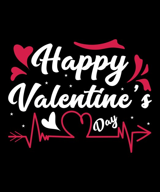 Happy Valentine's Day Typography T-Shirt design