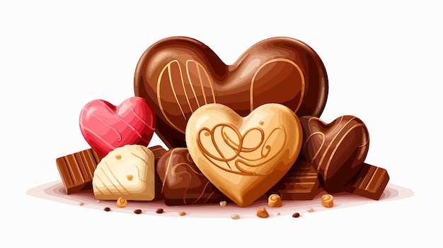 Happy Valentines Day Background with Realistic Chocolate