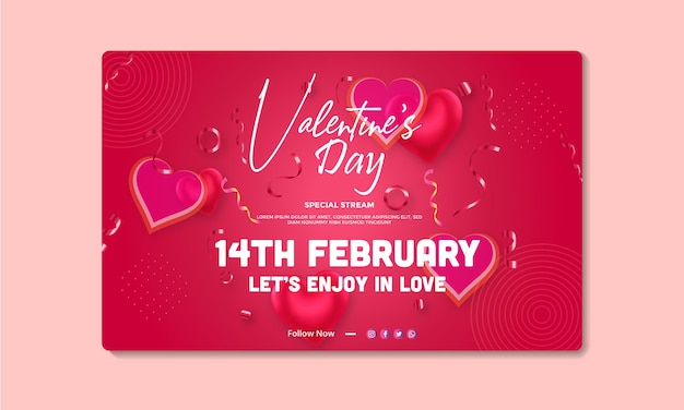 Happy Valentines day banner design template