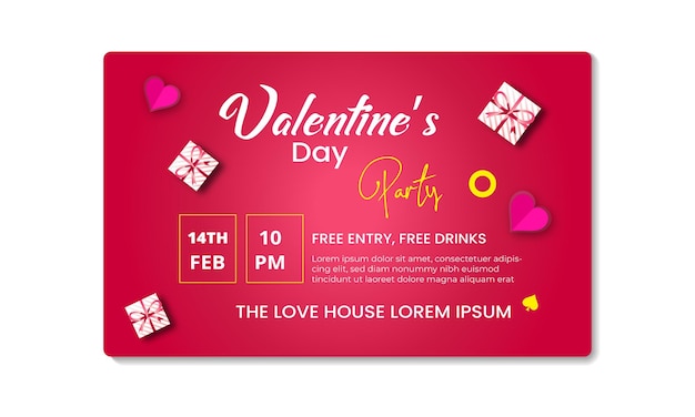 Happy Valentines day banner design template