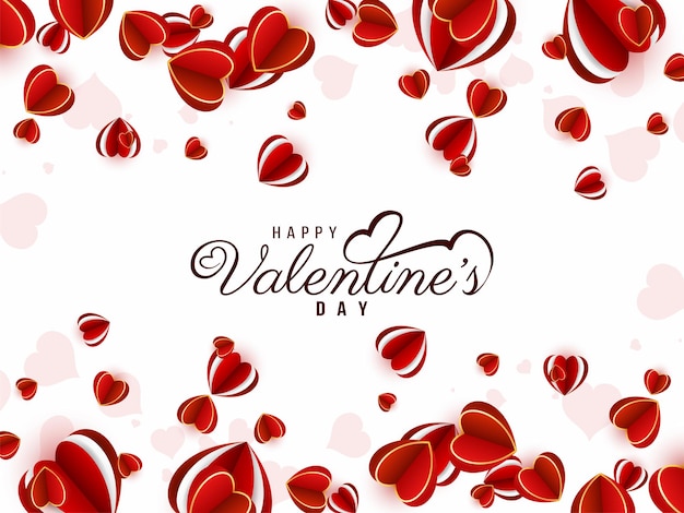 Happy Valentines day celebration background with hearts vector