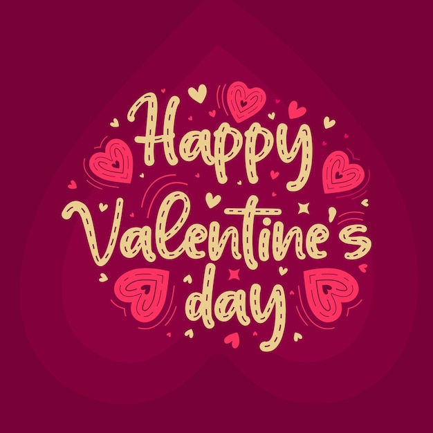 Happy valentines day colorful lettering quote