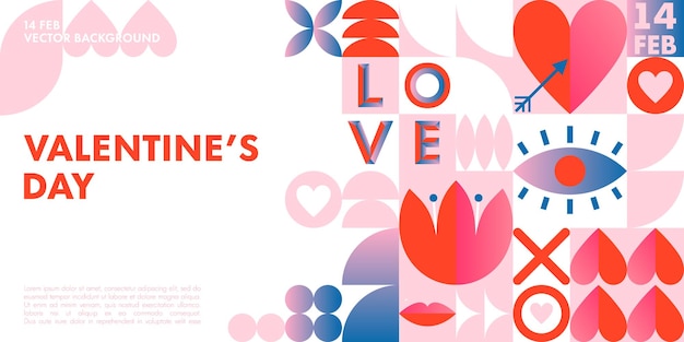 Vector happy valentines day greeting banner template