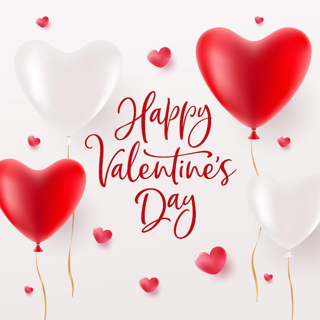 Happy Valentines Day greeting card Vector illustration