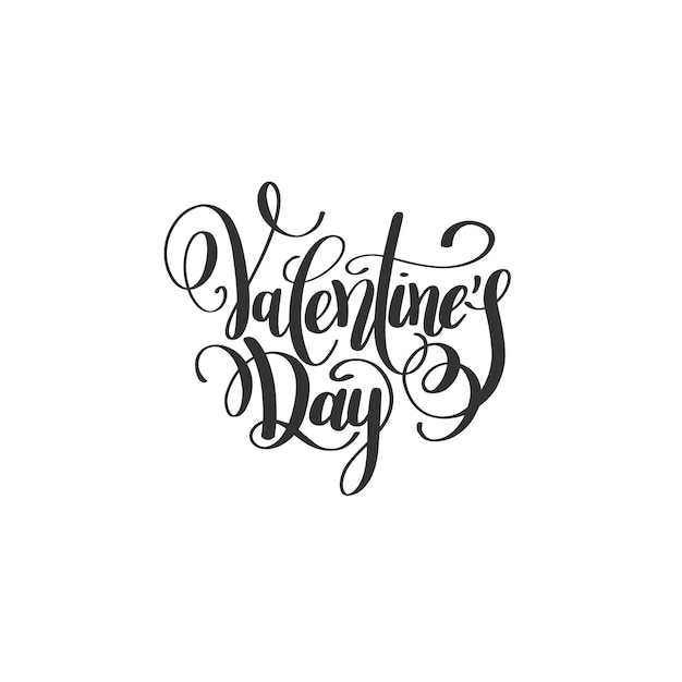 Happy valentines day handwritten lettering holiday design to greeting card poster