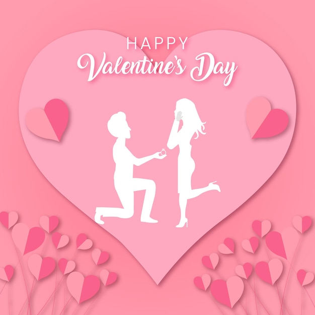 happy valentines day illustration post design