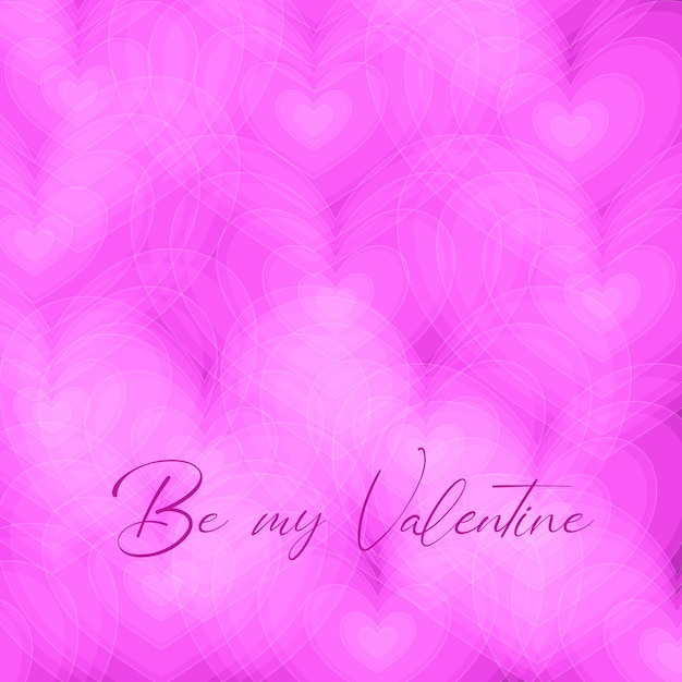 Happy Valentines Day pink hearts background Be my Valentine