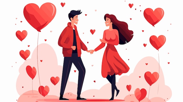 Happy Valentines Day Poster or Banner with Cartoon Babe