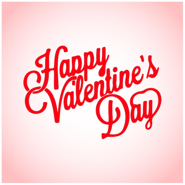 Happy valentines day red colour word art on white and pink background