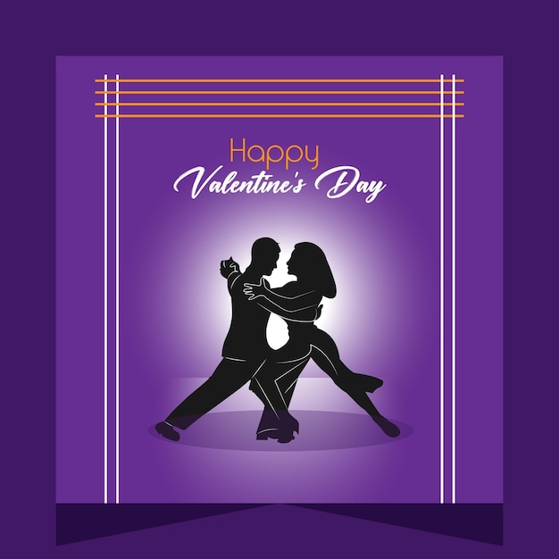 Happy Valentines Day Romantic Couple Party in Moon Background