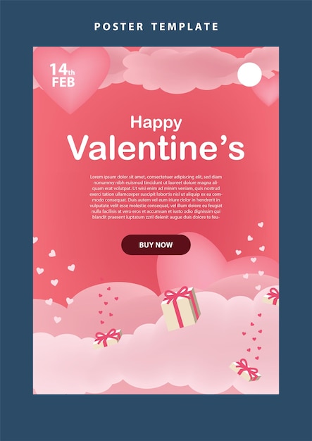 happy valentines day social media poster banner flyer pattern event abstract layout illustration