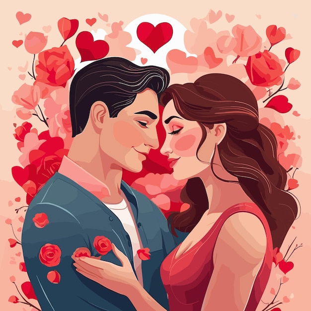 Happy valentines day spread love full illustration