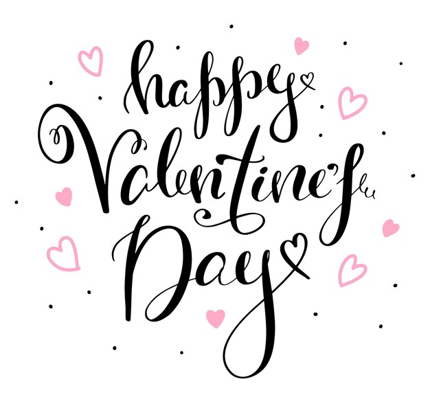 Vector happy valentines day typography poster with handwritten calligraphy text