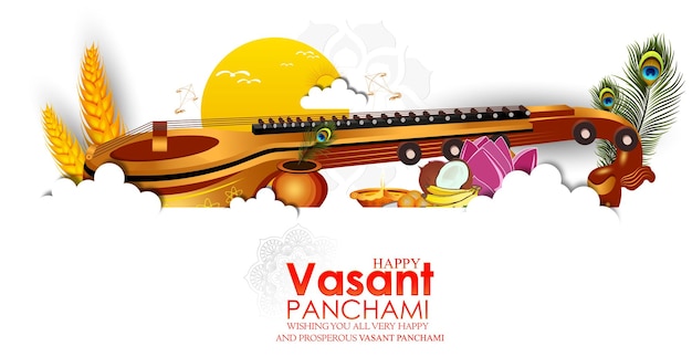 Happy Vasant Panchami Background. vector