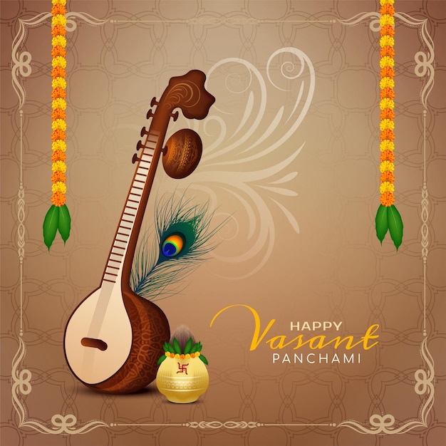 Happy Vasant Panchami festival background design vector