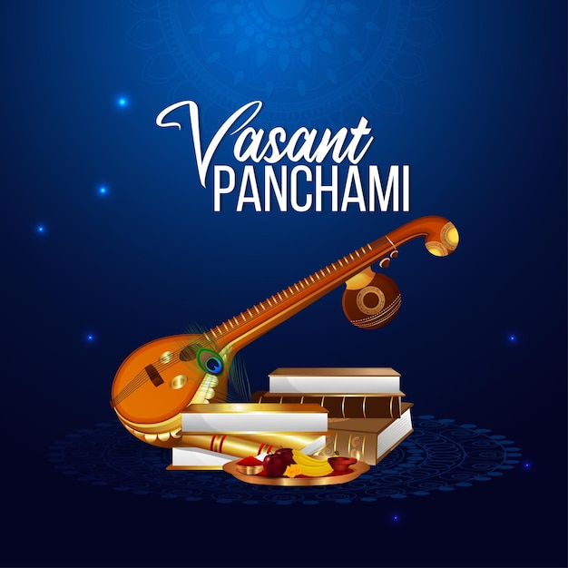 Happy vasant panchami greeting card