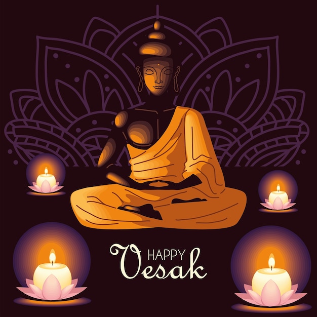 Happy vesak celebration card