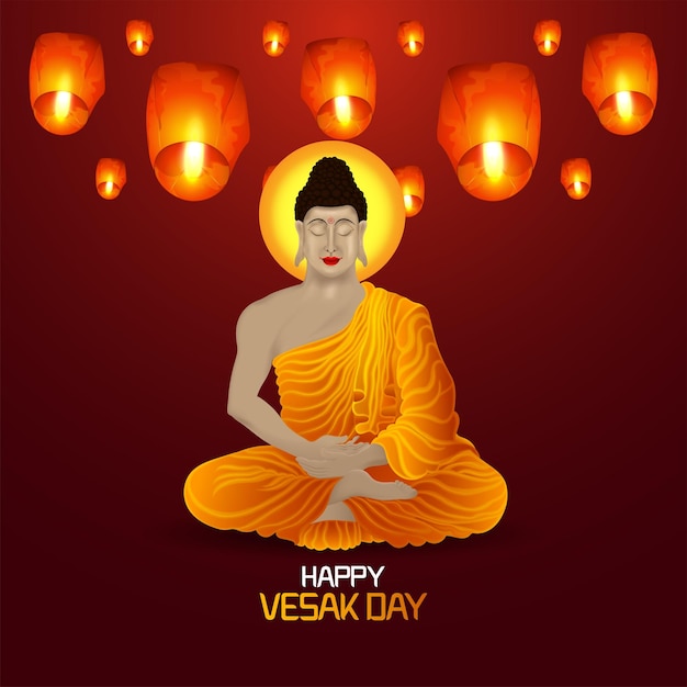 Happy vesak day celebration background