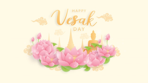 Happy Vesak day.  illustration