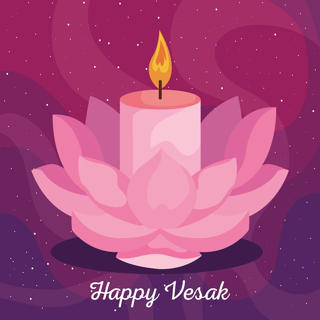 Happy vesak day lettering postcard