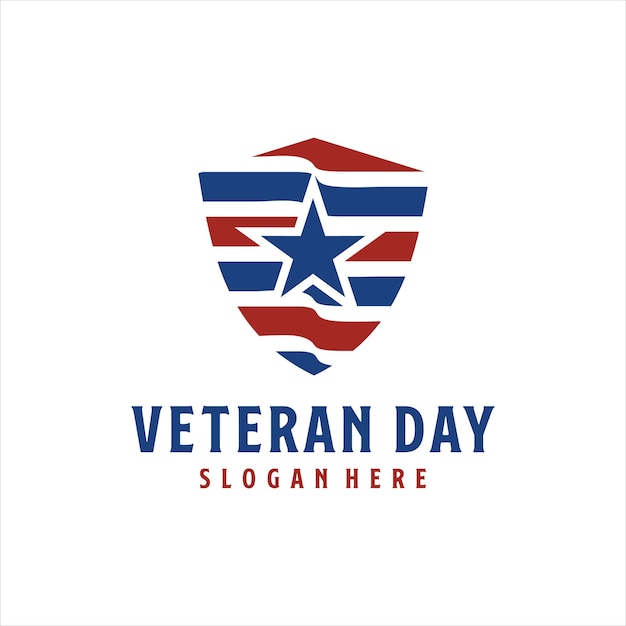 happy veterans day logo for american veteran vector illustration