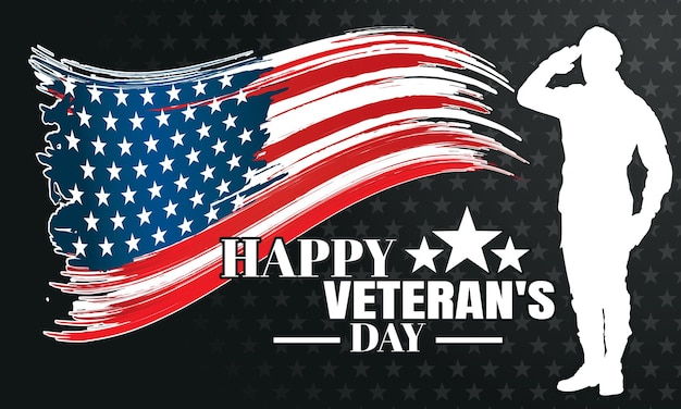 Happy veterans day Military vector illustration Army background soldiers silhouettes