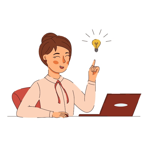 Happy woman coming up with creative ideas